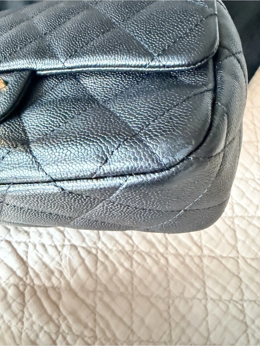 CHANEL Black Quilted Shoulder Bag with Gold Hardware